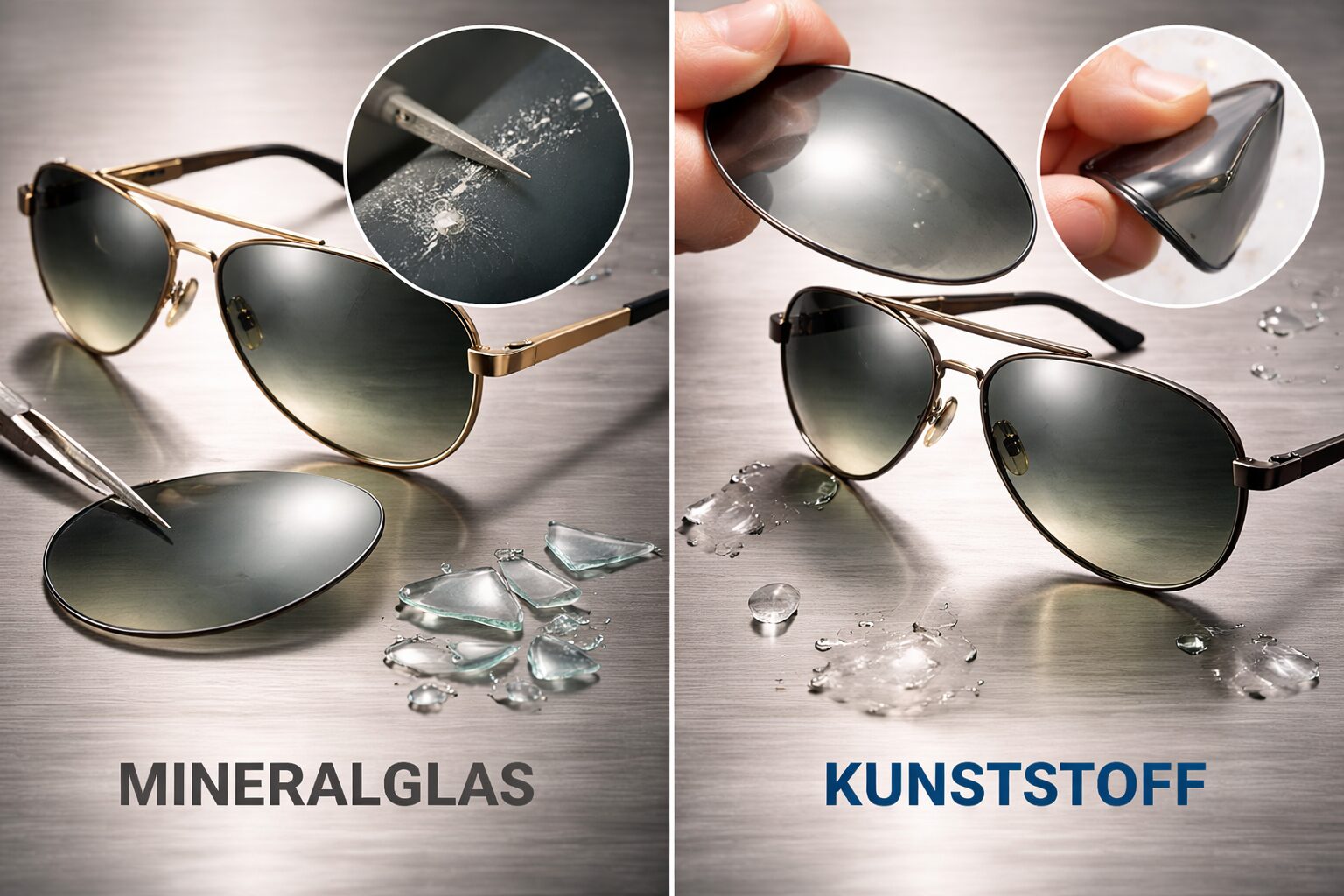 Glasmaterialien Mineralglas vs. Kunststoff